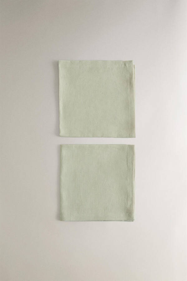 BASIC LINEN NAPKIN (SET OF 2) Light Beige White Blue Light Green - 9