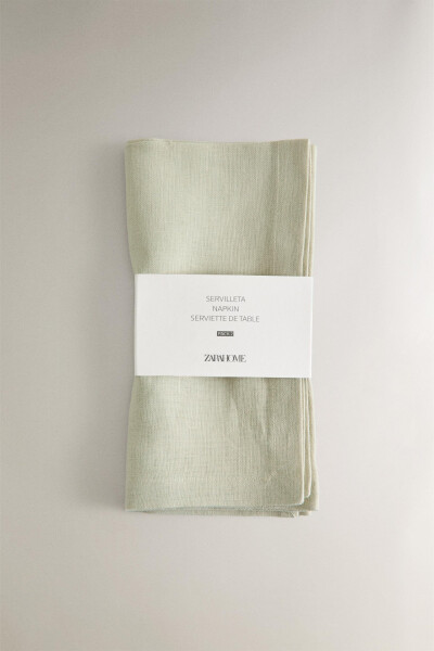 BASIC LINEN NAPKIN (SET OF 2) Light Beige White Blue Light Green - 11