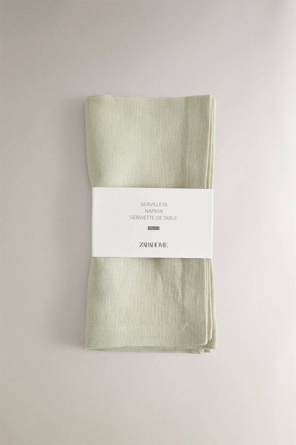 BASIC LINEN NAPKIN (SET OF 2) Light Beige White Blue Light Green - 11