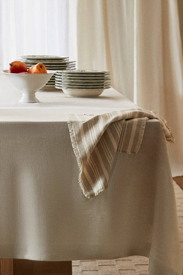 Basic linen tablecloth - Light beige - 18