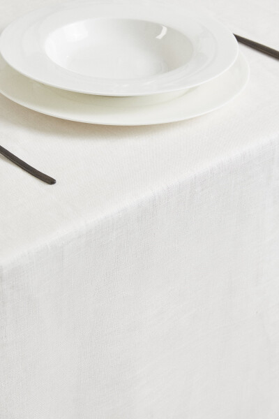 Basic linen tablecloth - White - 17