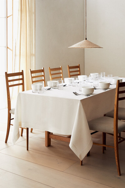 Basic linen tablecloth - White - 21