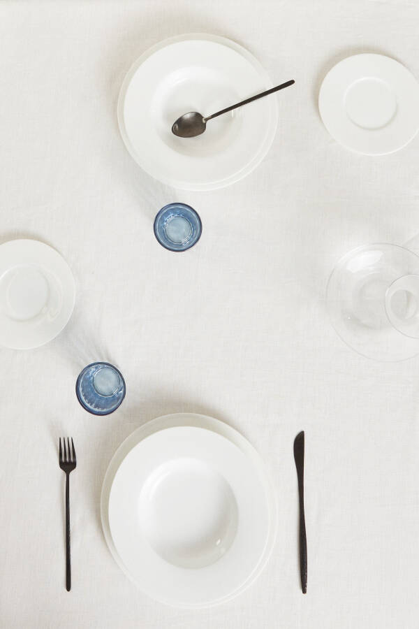 Basic linen tablecloth - White - 11