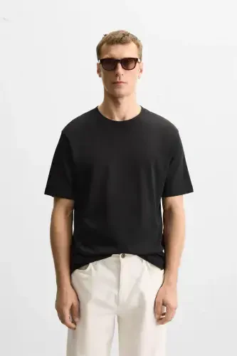 BASIC MEDIUM WEIGHT T-SHIRT-Black - 2