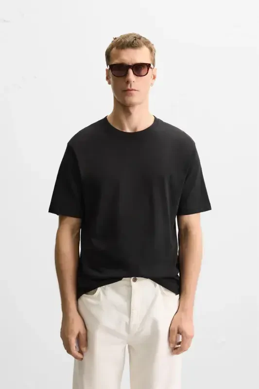 BASIC MEDIUM WEIGHT T-SHIRT-Black - 2