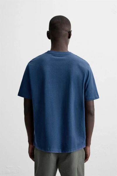 BASIC MEDIUM WEIGHT T-SHIRT-Blue - 3