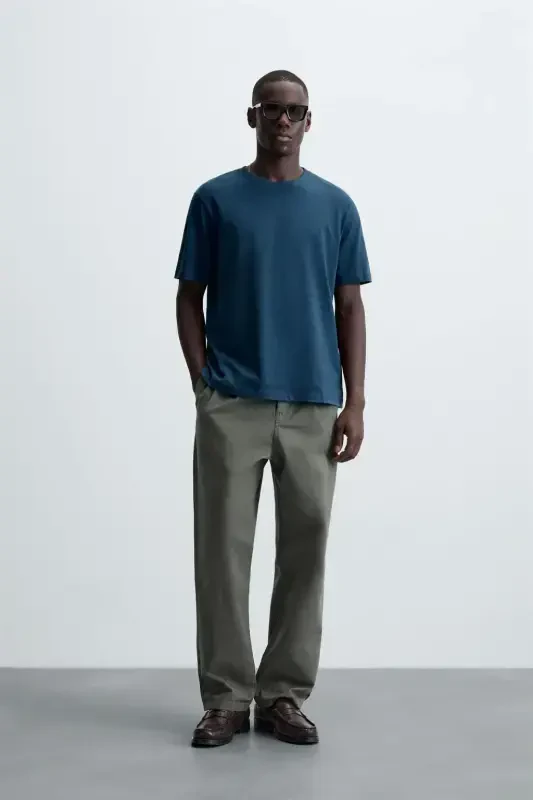 BASIC MEDIUM WEIGHT T-SHIRT-Blue - 1