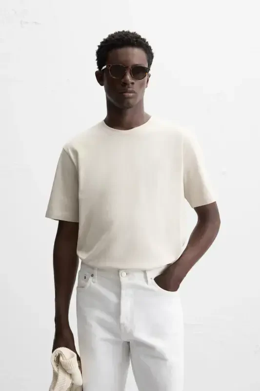 BASIC MEDIUM WEIGHT T-SHIRT-Light sand - 2