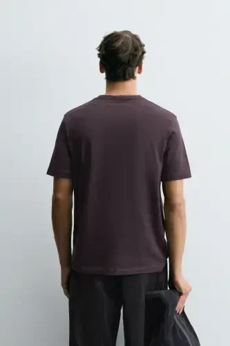 BASIC MEDIUM WEIGHT T-SHIRT - To‘q badimjon - 3