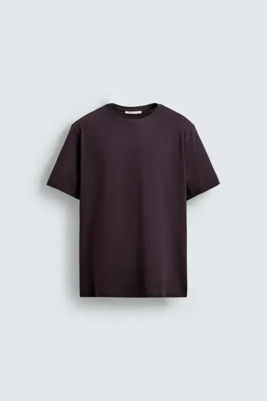 BASIC MEDIUM WEIGHT T-SHIRT - To‘q badimjon - 7