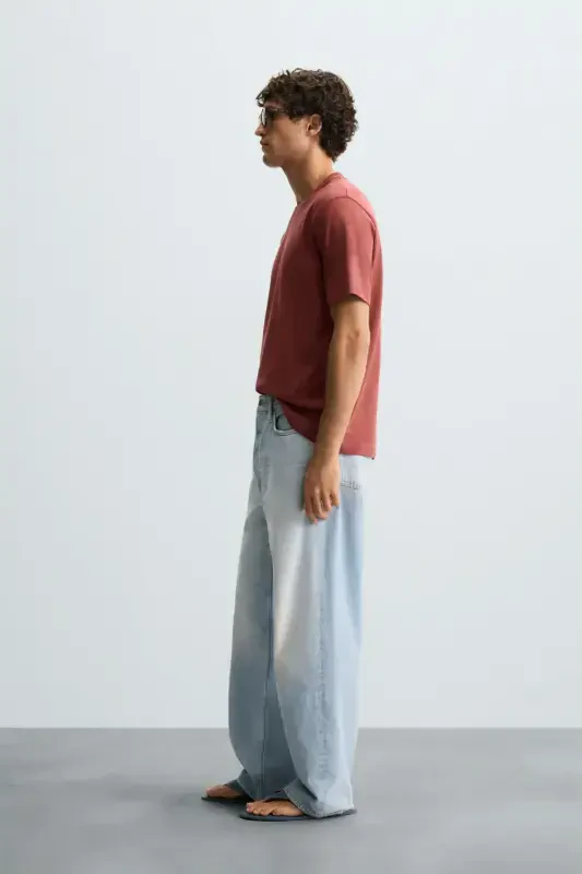 BASIC MEDIUM WEIGHT T-SHIRT - To‘q qizil - 4