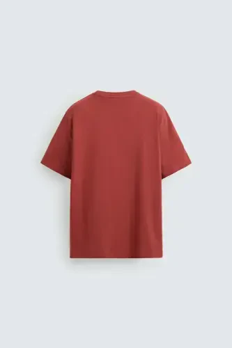 BASIC MEDIUM WEIGHT T-SHIRT - To‘q qizil - 8