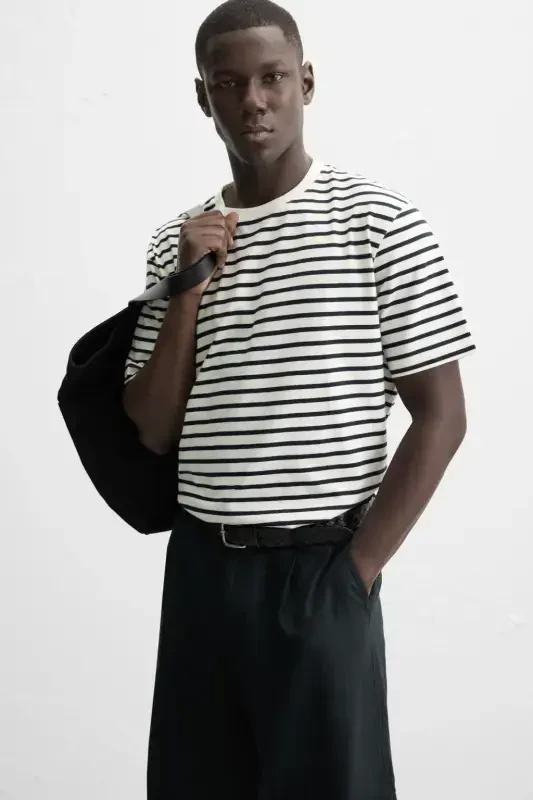 BASIC MEDIUM WEIGHT TİŞÖRT-çizgili - 6