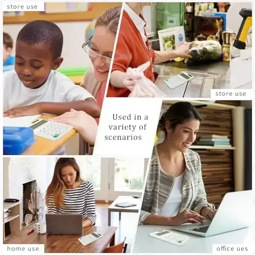 Basic Mini 4 Function Calculators,Calculator Small,Back to School First Day of School Supplies,Desk Calculator,White Solar Pocket Calculators for Students Home Office Middle - 4