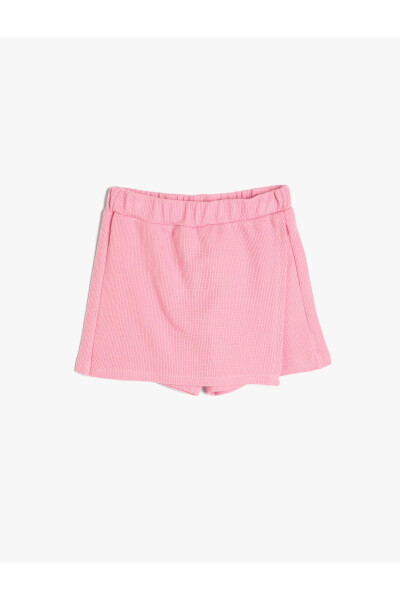 Basic Mini Shorts Skirt Wrap Waist Elastic Cotton - 4