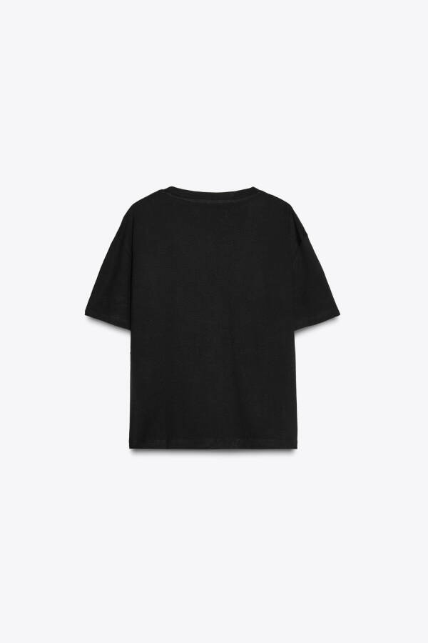BASIC PAMUKLU T-SHIRT-Black - 2