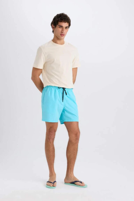 Basic Plain Mesh Lined Short Boy Sea Shorts Navy Blue - DEFACTO