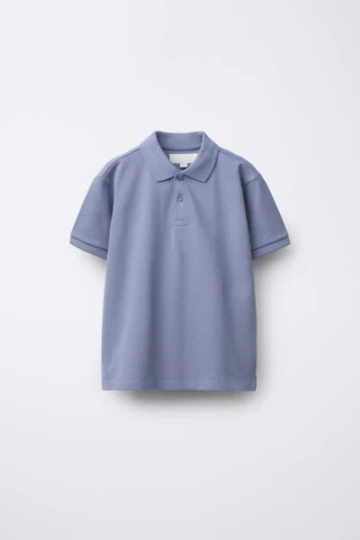 BASIC PLAIN POLO COLLAR T-SHIRT-Light blue - MODAZONE (1)