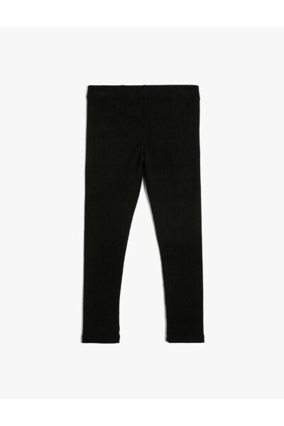 Basic Ribbed Leggings, Elastic Waistband - 23