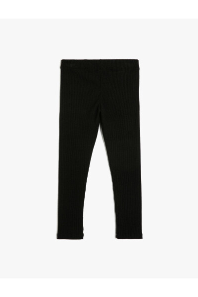 Basic Ribbed Leggings, Elastic Waistband - 20