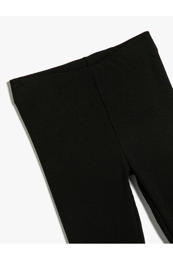 Basic Ribbed Leggings, Elastic Waistband - 21