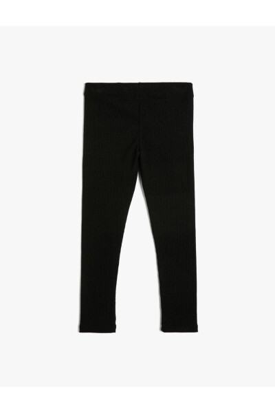 Basic Ribbed Leggings, Elastic Waistband - 10