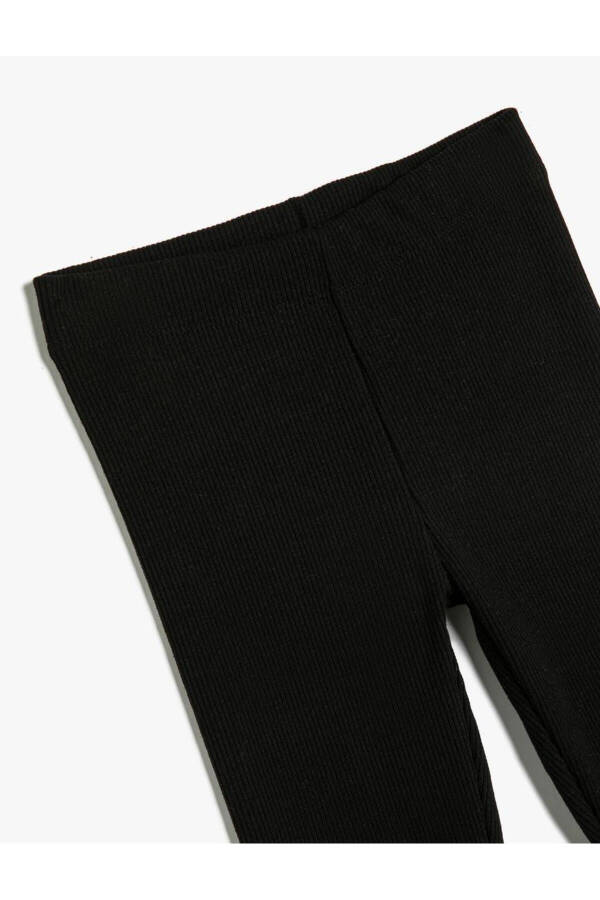 Basic Ribbed Leggings, Elastic Waistband - 12