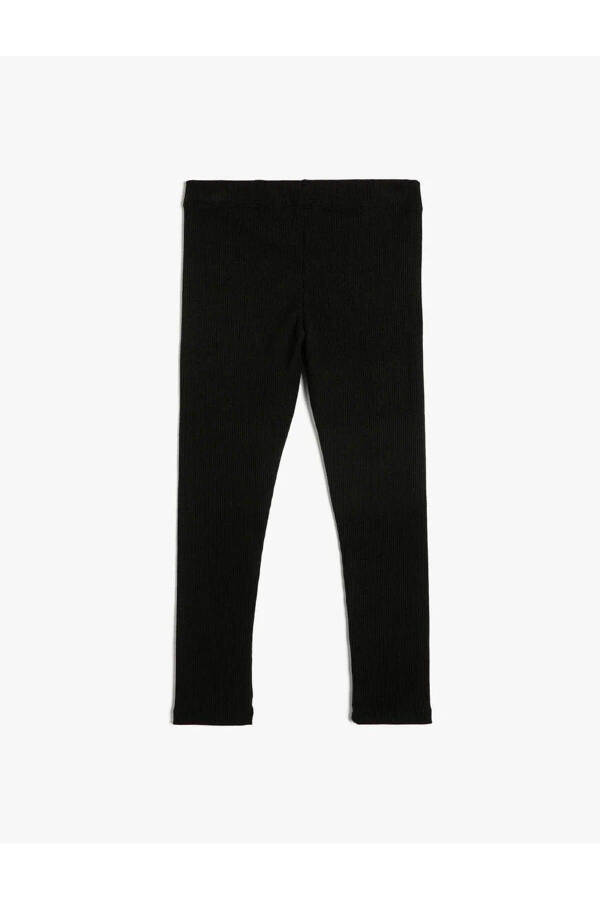 Basic Ribbed Leggings, Elastic Waistband - 9