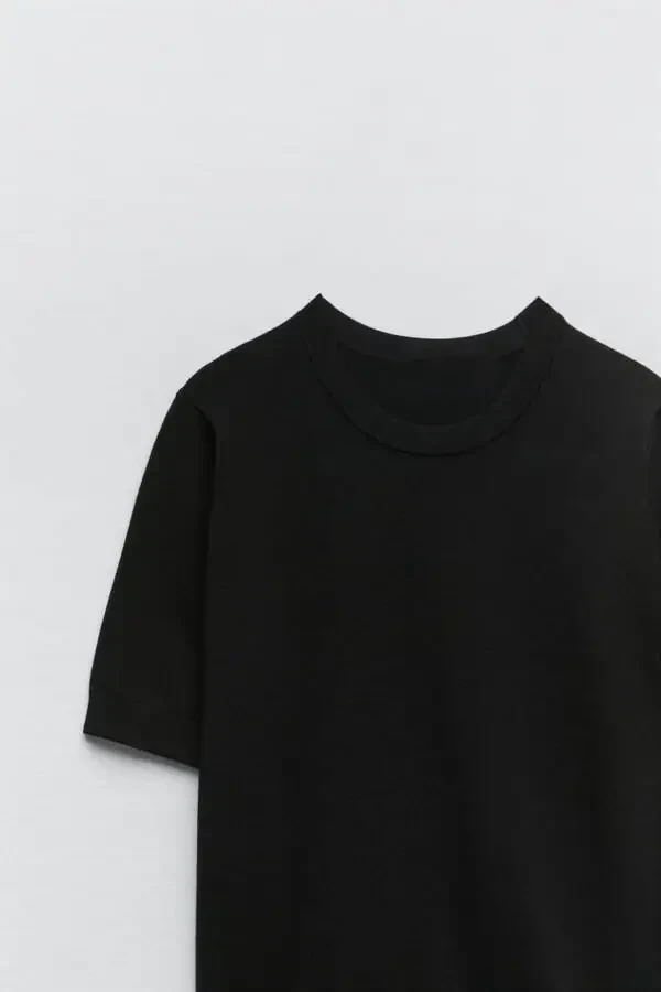 Basic Short Sleeve Knit Sweater - 3