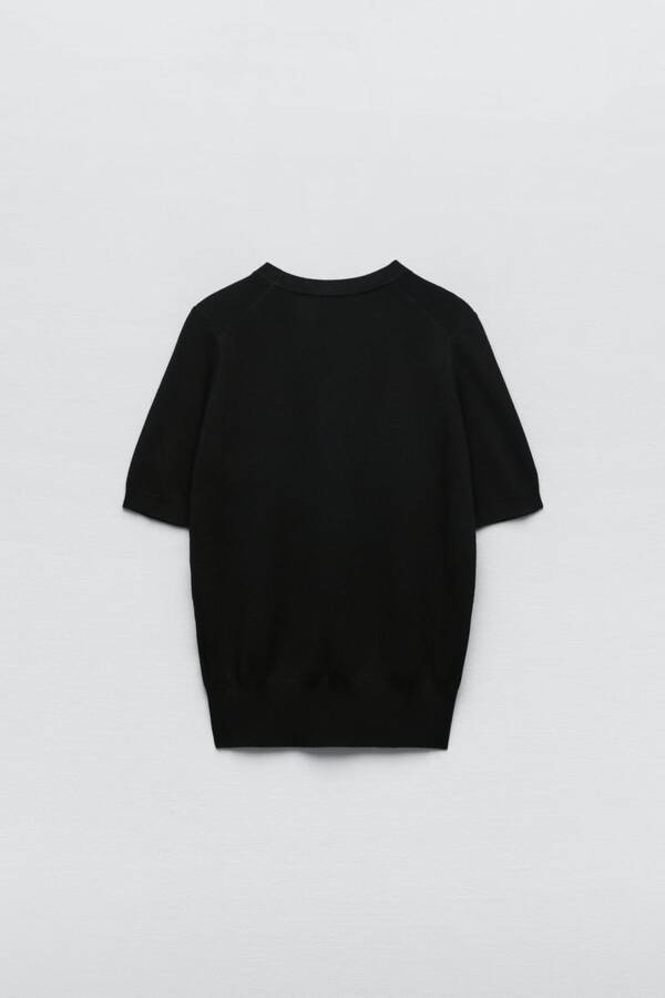 Basic Short Sleeve Knit Sweater - 5