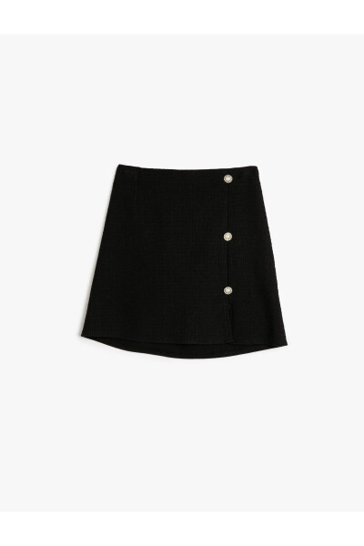 Basic Skirt with Button Detail and Elastic Waist - 7