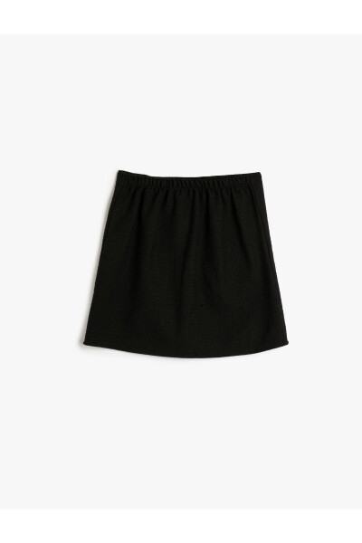 Basic Skirt with Button Detail and Elastic Waist - 8