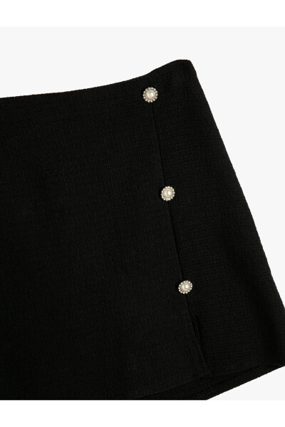 Basic Skirt with Button Detail and Elastic Waist - 9