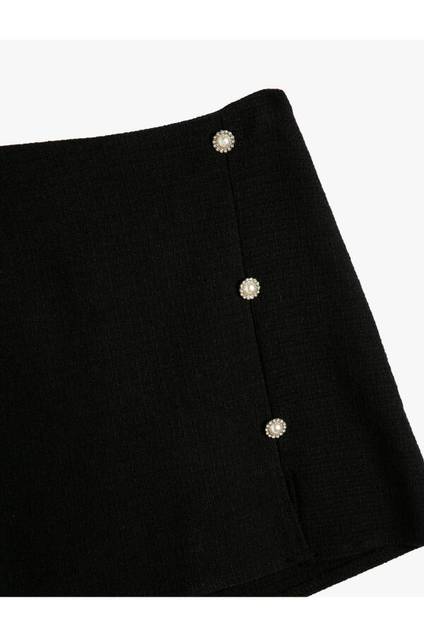 Basic Skirt with Button Detail and Elastic Waist - 6