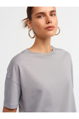 Basic T-shırt P3683-GRİ - 4