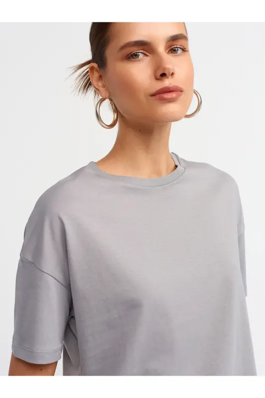 Basic T-shırt P3683-GRİ - 4