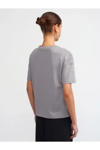 Basic T-shirt P3683-GRİ - DILVIN (1)