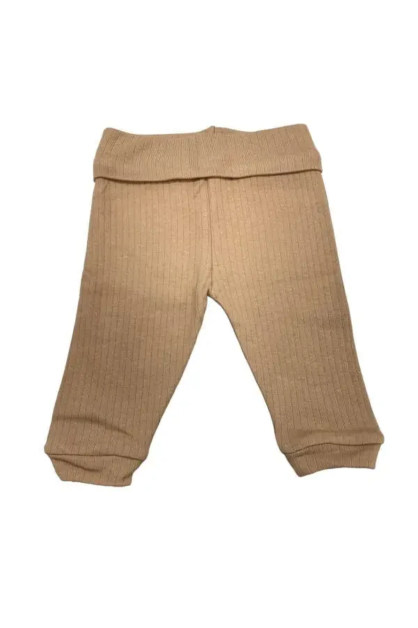 Basic Theme Report Patterned Milk Coffee Trousers Without Feet - 2