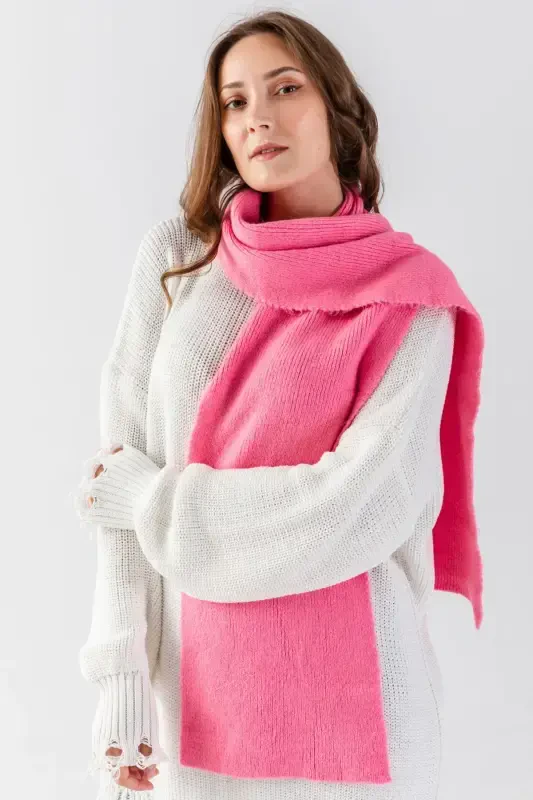 BASIC TRICOT SCARF-PINK - 3