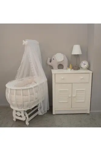 Basket Cradle Wooden Cradle Sleep Set Natural Wooden Bassine - 1