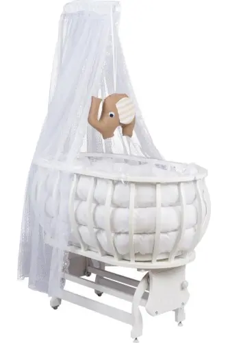 Basket Cradle Wooden Cradle Sleep Set Natural Wooden Bassine - 3