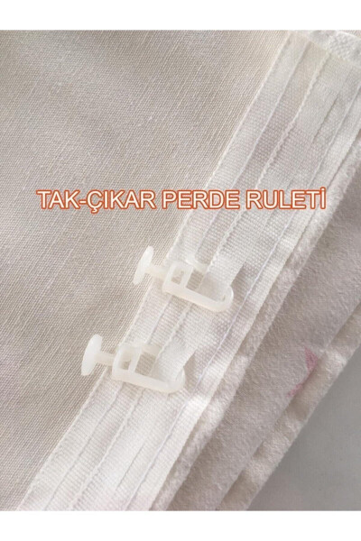 Baskılı Gökkuşağı Desenli Tek Kanat Çocuk Ve Bebek Odası Fon Perde - 10