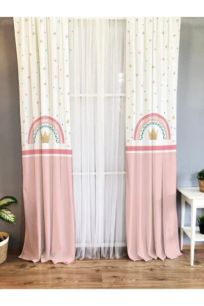 Baskılı Gökkuşağı Desenli Tek Kanat Çocuk Ve Bebek Odası Fon Perde - Modazone
