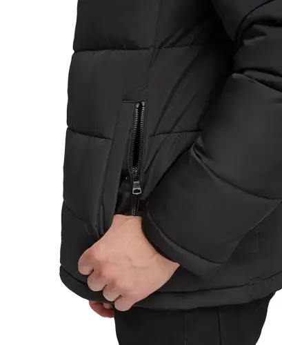 Men's Puffer With Set In Bib Detail, Created for Modazone - Black - 7