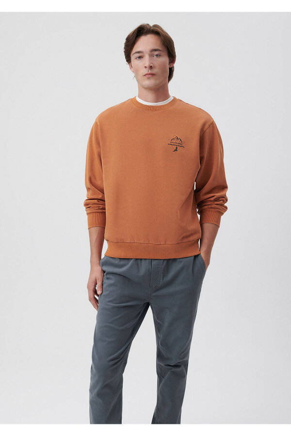 Baskılı Kahverengi Sweatshirt 0S10009-81216 - 7