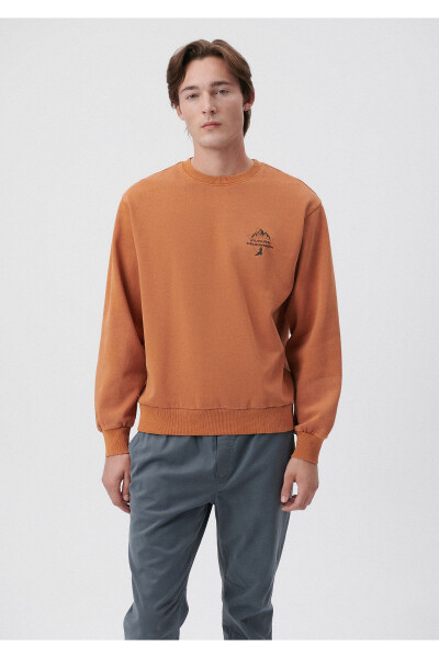 Baskılı Kahverengi Sweatshirt 0S10009-81216 - 9