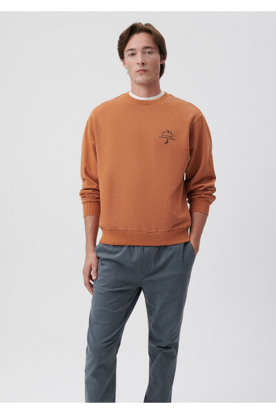 Baskılı Kahverengi Sweatshirt 0S10009-81216 - 1