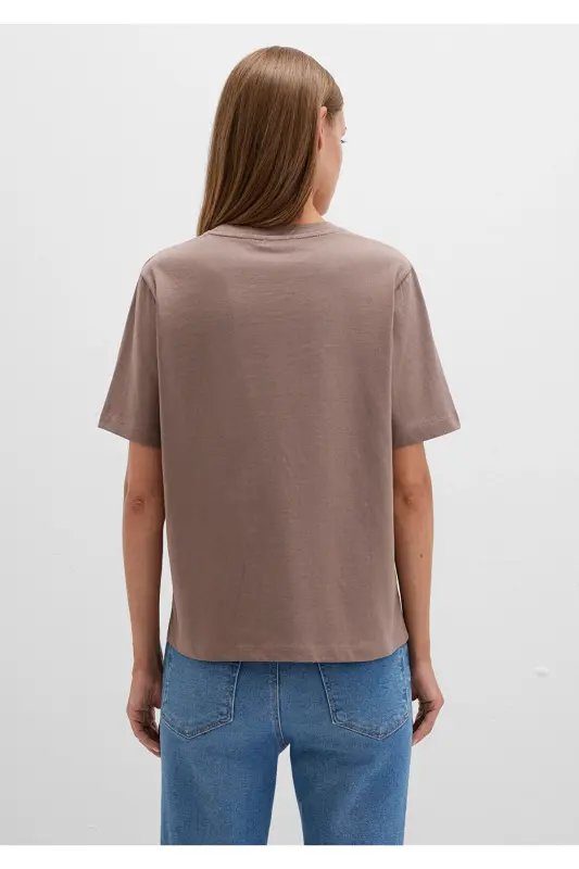 Baskılı Kahverengi Tişört Regular Fit / Normal Kesim 1613147-70383 - Kahverengi-70383 - 6