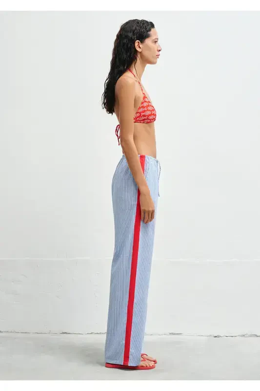 Baskılı Mavi Pantolon 1011049-90771 - 5