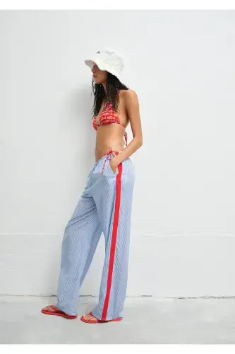 Baskılı Mavi Pantolon 1011049-90771 - 2